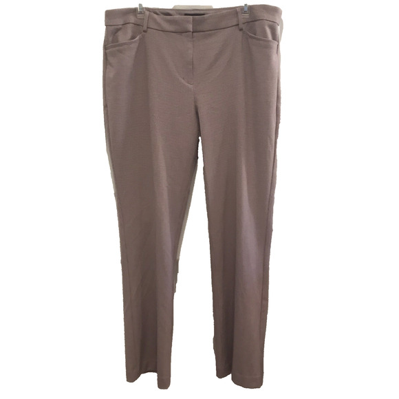 Express Columnist Barely Boot Mid Rise Pants Dusty Pink Check Pockets Size 16 - Picture 1 of 10